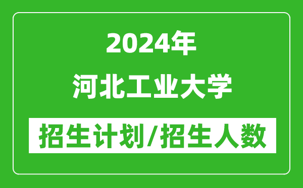 2024年河北工业大学各省招生计划及各专业招生人数是多少