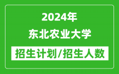 2024年东北农业大学各省招生计划及各专业招生人数是多少？