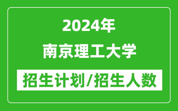 2024年南京理工大学各省招生计划及各专业招生人数是多少