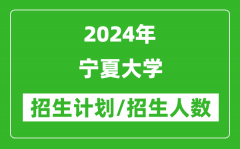 2024年宁夏大学各省招生计划及各专业招生人数是多少？