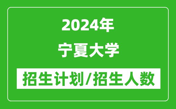 2024年宁夏大学各省招生计划及各专业招生人数是多少