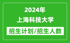 2024年上海科技大学各省招生计划及各专业招生人数是多少？