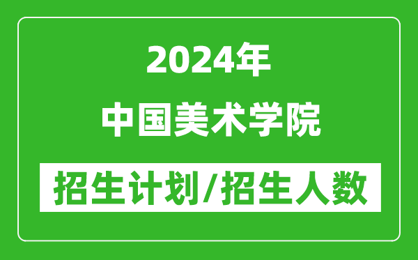 2024年中国美术学院各省招生计划及各专业招生人数是多少