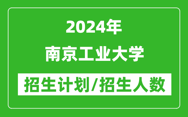 2024年南京工业大学各省招生计划及各专业招生人数是多少