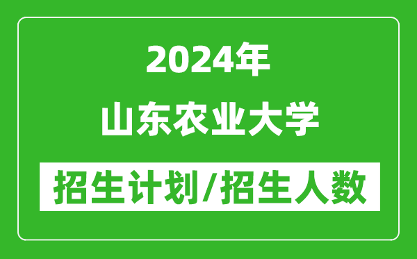 2024年山东农业大学各省招生计划及各专业招生人数是多少