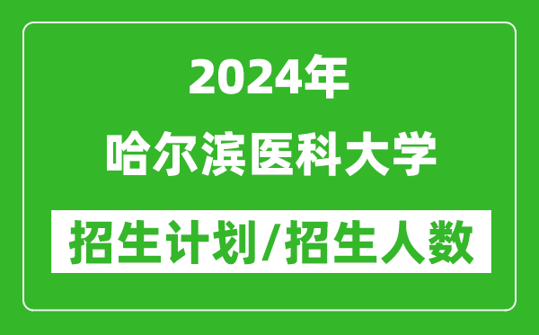 2024年哈尔滨医科大学各省招生计划及各专业招生人数是多少