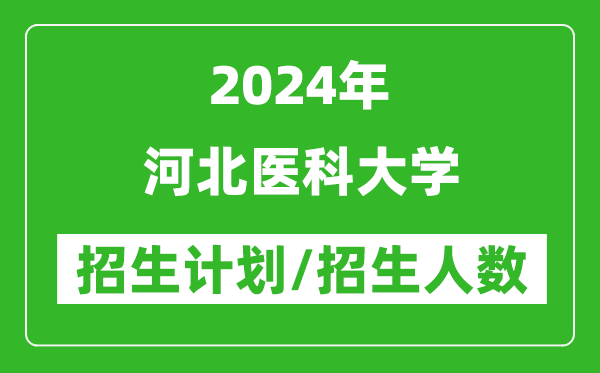 2024年河北医科大学各省招生计划及各专业招生人数是多少