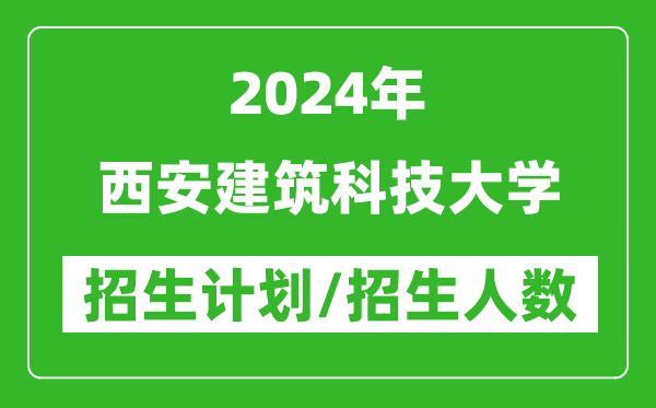 2024年西安建筑科技大学各省招生计划及各专业招生人数是多少