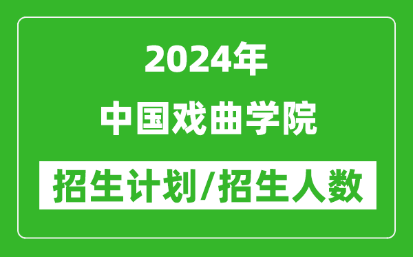 2024年中国戏曲学院各省招生计划及各专业招生人数是多少