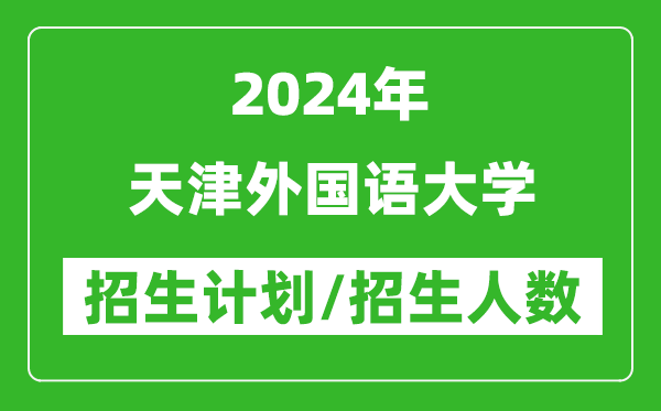 2024年天津外国语大学各省招生计划及各专业招生人数是多少