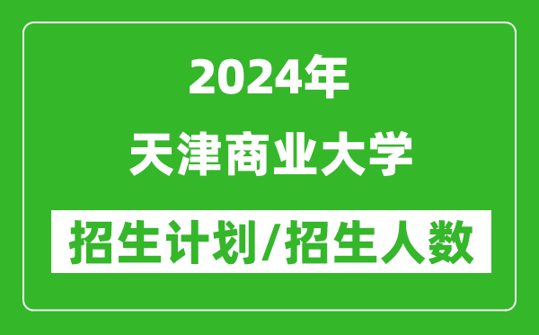 2024年天津商业大学各省招生计划及各专业招生人数是多少