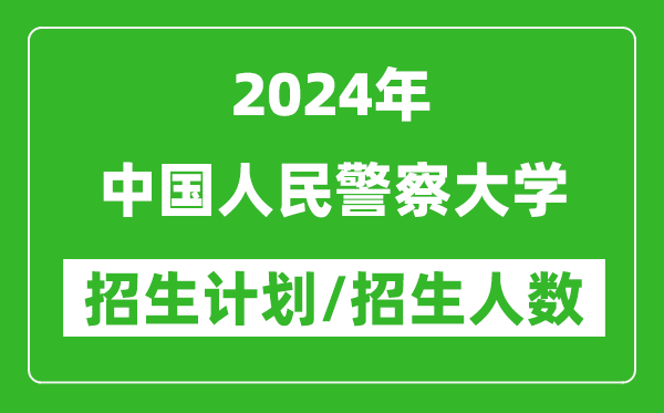 2024年中国人民警察大学各省招生计划及各专业招生人数是多少