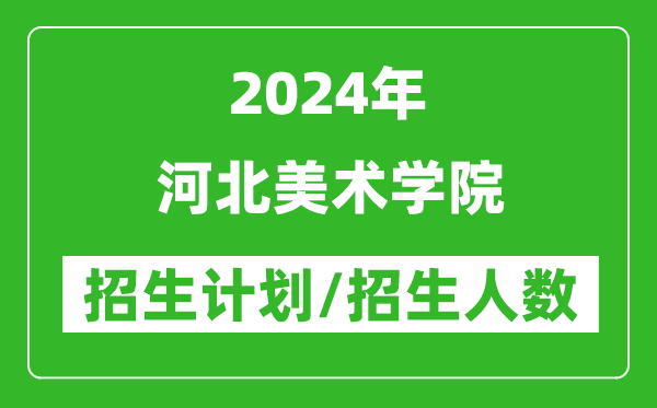 2024年河北美术学院各省招生计划及各专业招生人数是多少