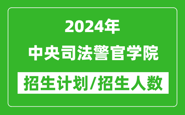 2024年中央司法警官学院各省招生计划及各专业招生人数是多少