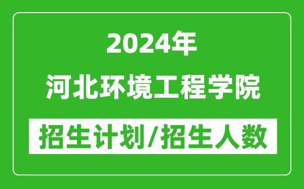 2024年河北环境工程学院各省招生计划及各专业招生人数是多少