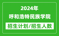 2024年呼和浩特民族学院各省招生计划及各专业招生人数是多少？