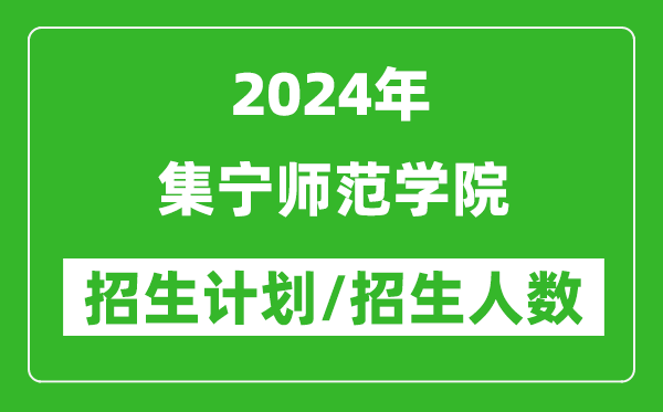 2024年集宁师范学院各省招生计划及各专业招生人数是多少