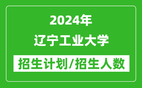 2024年辽宁工业大学各省招生计划及各专业招生人数是多少