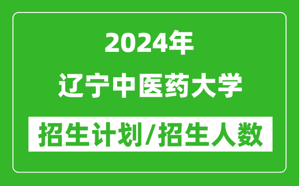 2024年辽宁中医药大学各省招生计划及各专业招生人数是多少