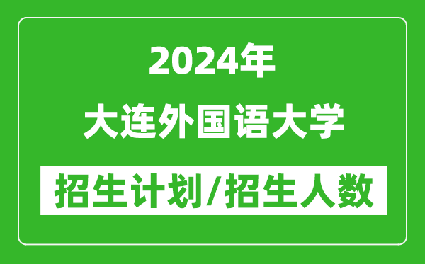 2024年大连外国语大学各省招生计划及各专业招生人数是多少