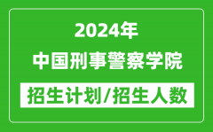 2024年中国刑事警察学院各省招生计划及各专业招生人数是多少？