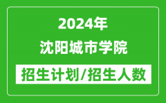 2024年沈阳城市学院各省招生计划及各专业招生人数是多少？