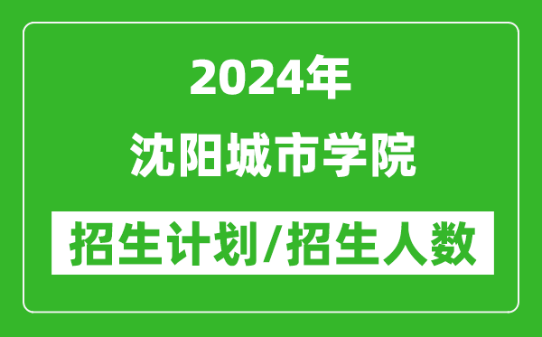 2024年沈阳城市学院各省招生计划及各专业招生人数是多少