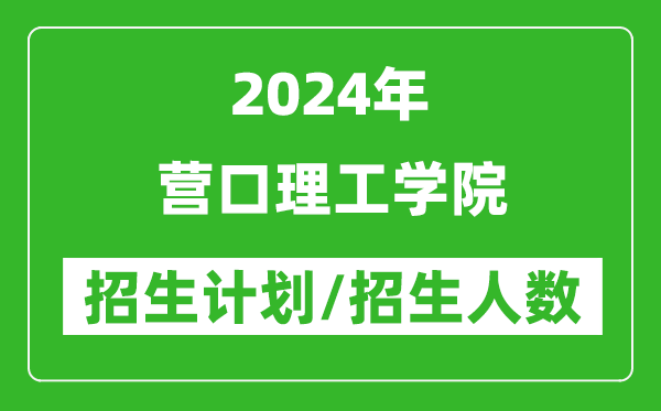 2024年营口理工学院各省招生计划及各专业招生人数是多少