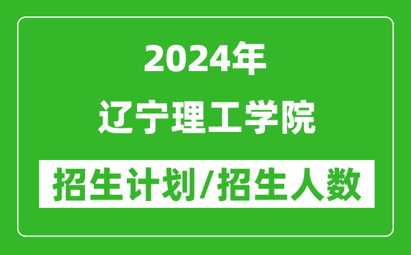 2024年辽宁理工学院各省招生计划及各专业招生人数是多少