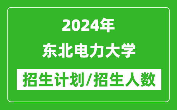 2024年东北电力大学各省招生计划及各专业招生人数是多少