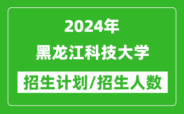 2024年黑龙江科技大学各省招生计划及各专业招生人数是多少