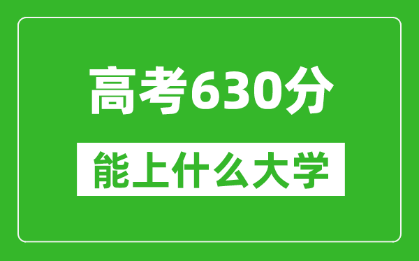 2024年山东高考630分左右能上什么样的大学？（附能报大学名单）