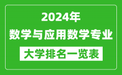 2024年全国数学与应用数学专业大学排名一览表