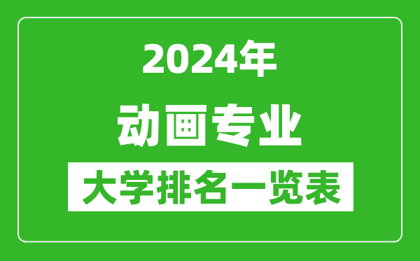 2024年全国动画专业大学排名一览表