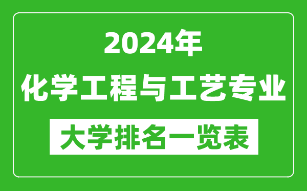 2024年全国化学工程与工艺专业大学排名一览表