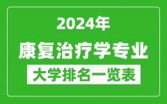 2024年全国康复治疗学专业大学排名一览表