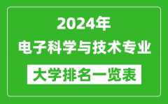 2024年全国电子科学与技术专业大学排名一览表