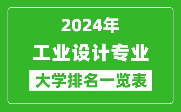 2024年全国工业设计专业大学排名一览表