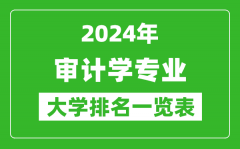 2024年全国审计学专业大学排名一览表