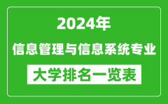 2024年全国信息管理与信息系统专业大学排名一览表