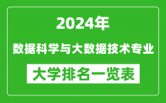 2024年全国数据科学与大数据技术专业大学排名一览表