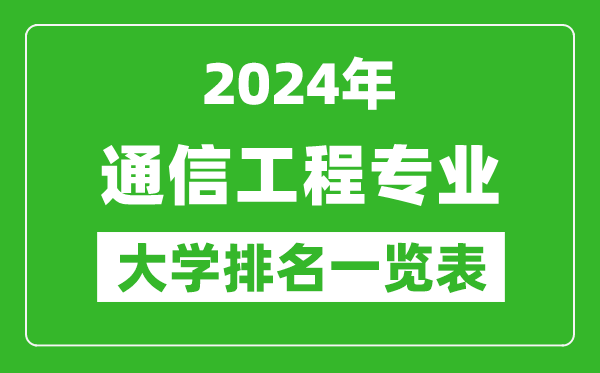 2024年全国通信工程专业大学排名一览表