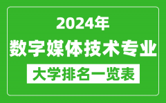 2024年全国数字媒体技术专业大学排名一览表