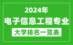 2024年全国电子信息工程专业大学排名一览表