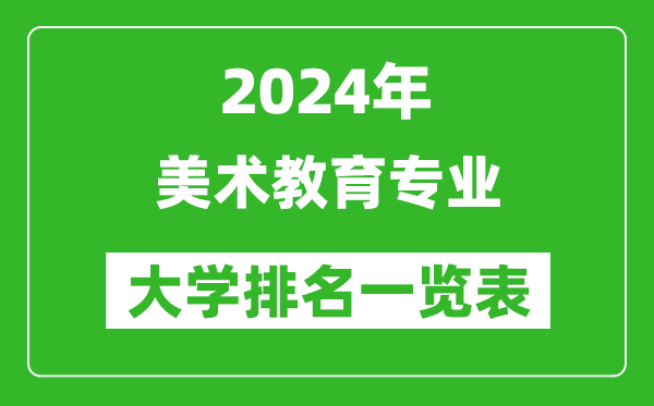 2024年全国美术教育专业大学排名一览表