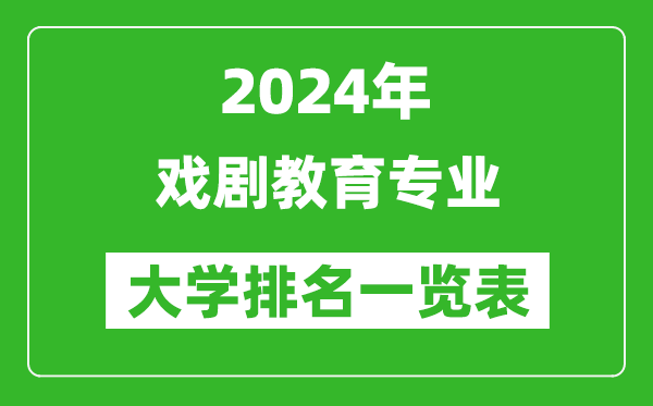 2024年全国戏剧教育专业大学排名一览表