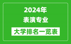 2024年全国表演专业大学排名一览表