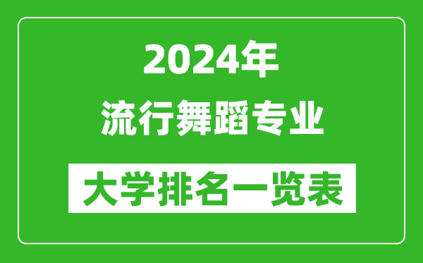 2024年全国流行舞蹈专业大学排名一览表