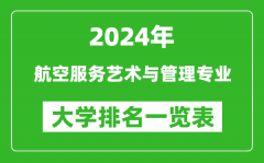 2024年全国航空服务艺术与管理专业大学排名一览表