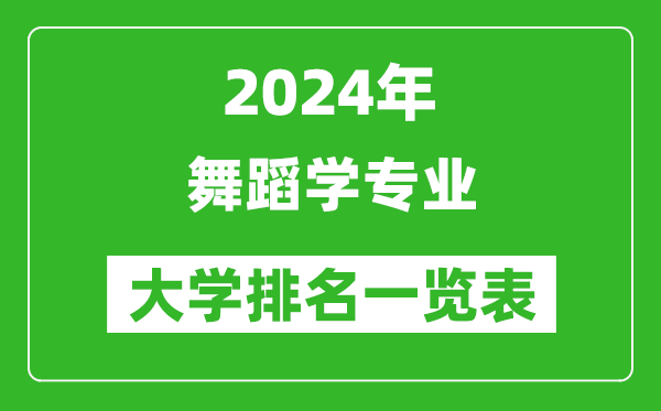 2024年全国舞蹈学专业大学排名一览表